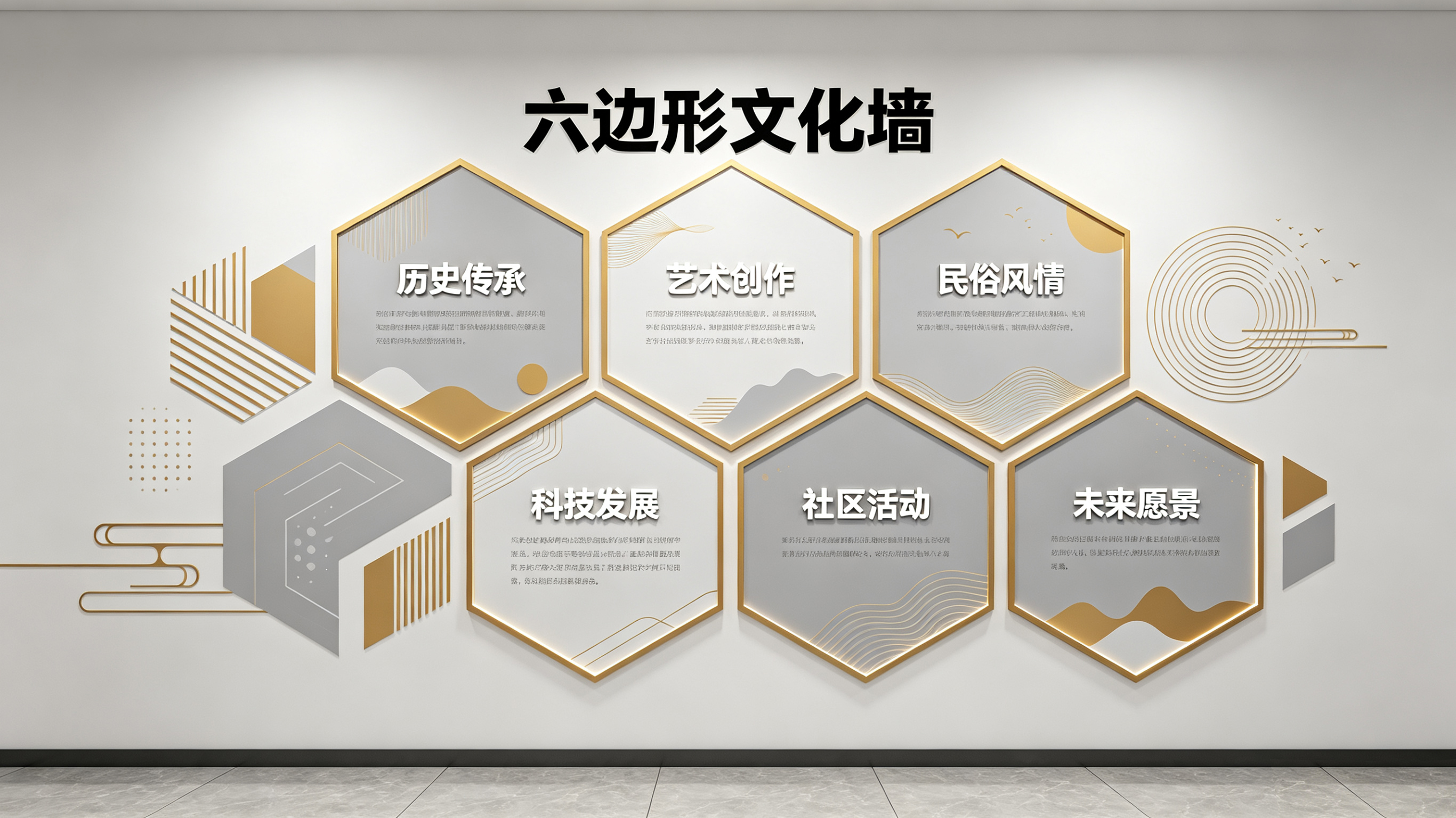 泗县企业文化墙 | 六边形信息美学